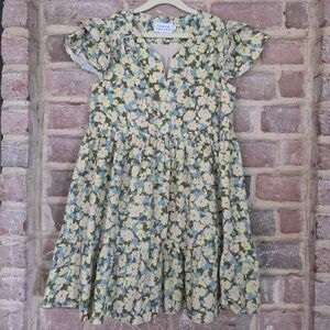Tanya Taylor Blue and Cream Floral Kids Dress